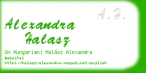 alexandra halasz business card