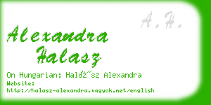 alexandra halasz business card